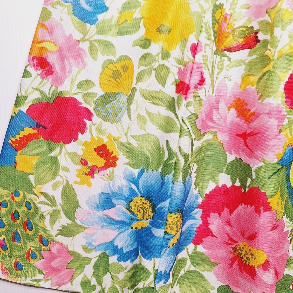 Vintage 70s Adelaar Floral Botanical Maxi Skirt Boho Colorful Peacocks Butterfly - Picture 9 of 9